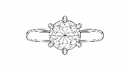 Solitaire engagement ring drawing