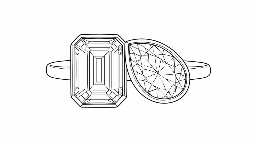 Two stone engagement ring drawing