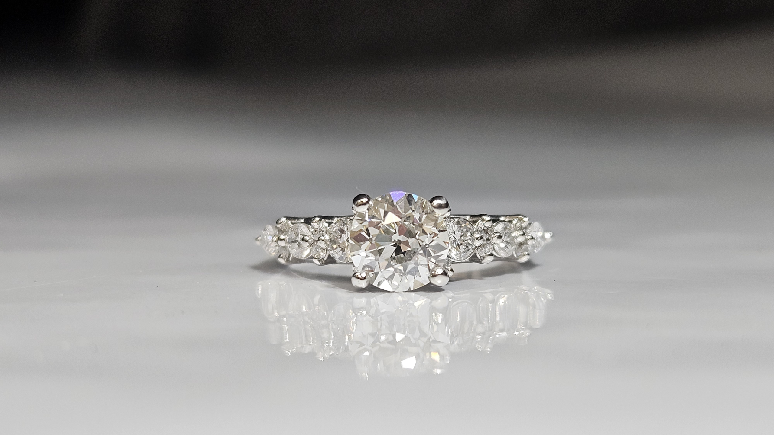 Traditional engagement ring supplied by Spencer and Kuehn