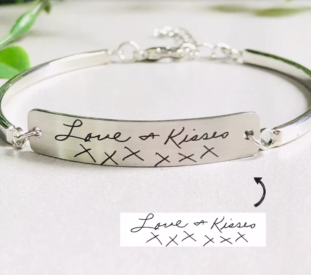 Handwriting Bracelet - Laser engraving handwriting on any piece of jewelry