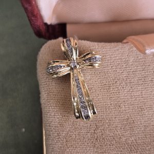 Estate Accented Cross Pendant