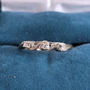 Estate Two-Tone 3-Stone Wedding Band