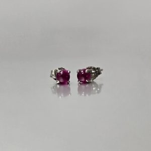 Cabachon Ruby Stud Earrings