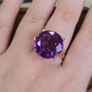 Estate Large Alexandrine-Sapphire Cocktail Ring