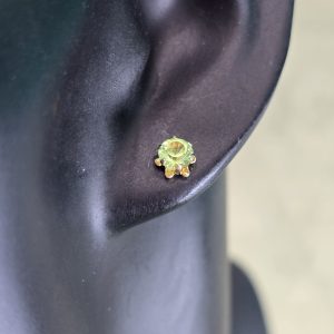 Estate Green Glass Stud Earrings