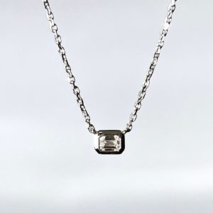 Emerald Cut Diamond Necklace