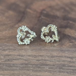 Estate Gold Heart Earrings