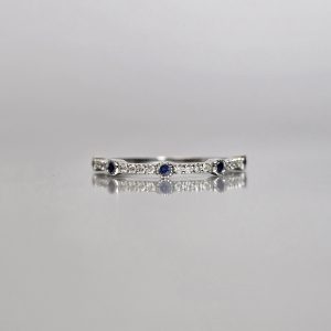 Sapphire and Diamond White Gold Ring
