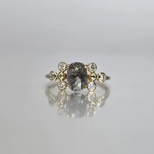 Salt & Pepper Cinderella Ring