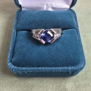 Estate Men's Sapphire & Diamond Ring