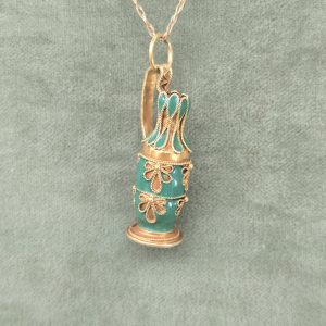 Estate Green  Enamel Pitcher Charm