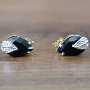 Estate Black Stud Earrings