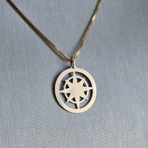 Gold Compass Rose Pendant
