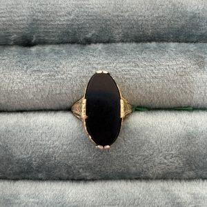 Estate Filagree Onyx Ring