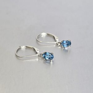 Silver Blue Topaz Dangles