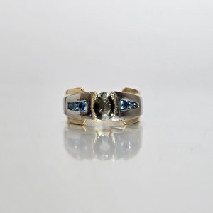 Green Sapphire Wide Ring