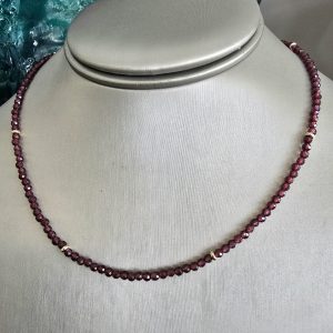 S&K Garnet Bead Necklace