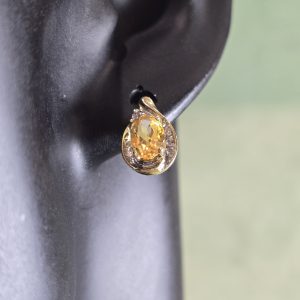 Estate Flaming Citrine Stud Earrings
