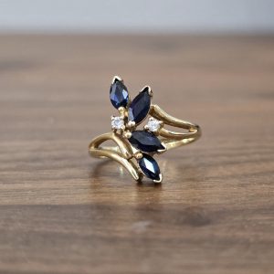 Estate Sapphire Leaf Ring