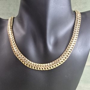 Estate Semi-Solid Fancy Link Necklace