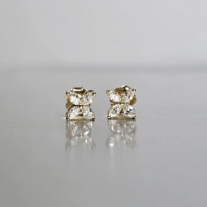 Marquise Diamond Flower Earrings