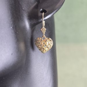 Estate Decorative Heart Earrings