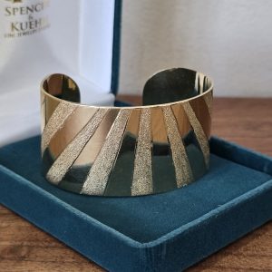 Estate Solid Gold Striped Cuff