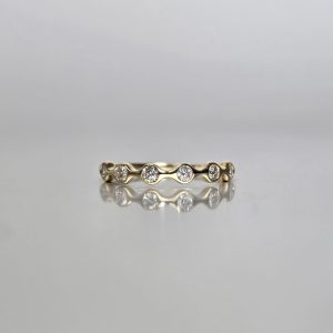 Yellow Gold Bubble Diamond Band