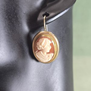 Estate Cameo Leverback Earrings