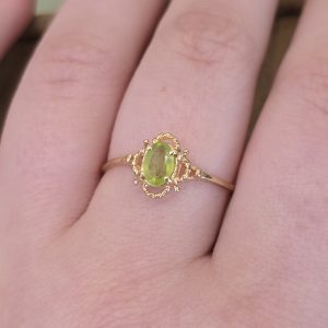 Estate Peridot Rope Ring