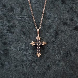 Estate Sapphire Cross Necklace