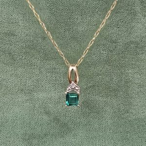Estate Emerald & Diamond Pendant