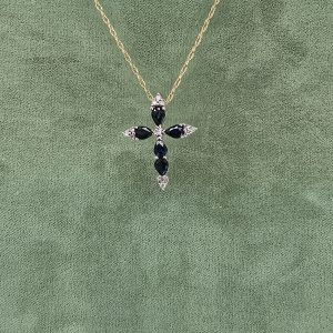 Estate Sapphire Cross Pendant