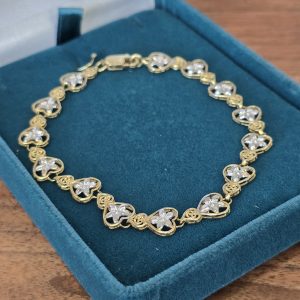 Estate Flower and Heart Bracelet