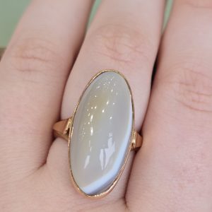 Estate Gray Agate Ring