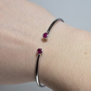 White Gold Ruby Flex Cuff