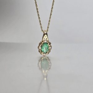 Antique Inspired Emerald Pendant
