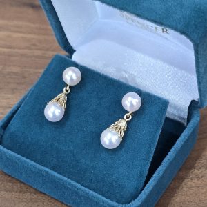 Estate Filgree Pearl Earrings