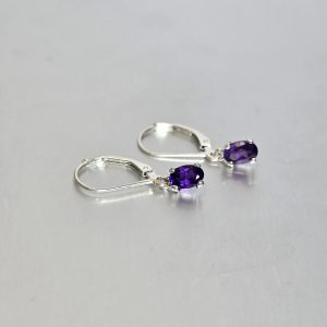 Silver Amethyst Dangle Earrings