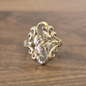 Estate Tri Color Leaf and Vine Ring