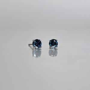 Blue Diamond Stud Earrings