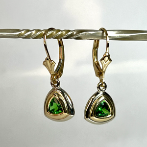 Trillion Tsavorite Garnet Earrings