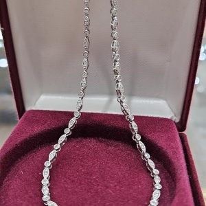 Estate Diamond Milgrain Link Necklace