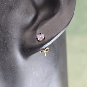 Estate 3mm CZ Stud Earrings