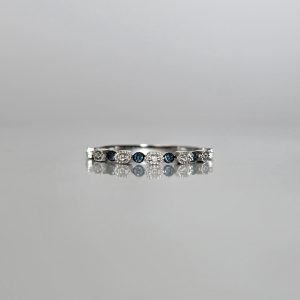 White Gold Blue & White Diamond Stacking Band