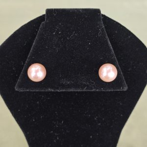 Estate Pink Pearl Stud Earrings