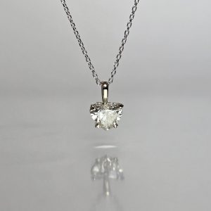 White Diamond Heart Pendant