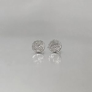 Round Diamond Cluster Studs