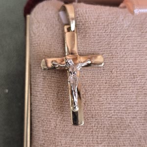 Estate Two-Tone Crucifix Pendant