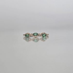 Rose Emerald and Diamond Band